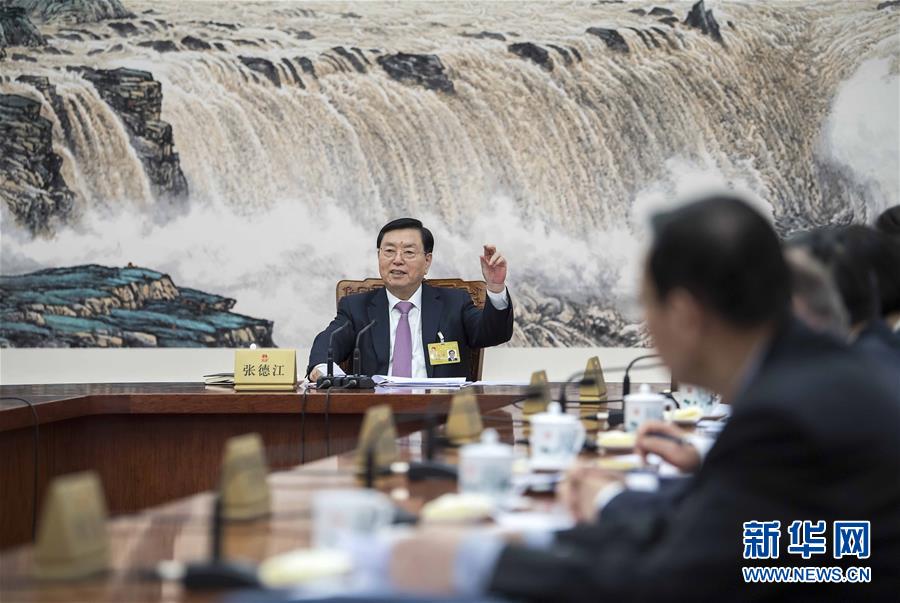 1月29日，十二屆全國(guó)人大常委會(huì)第一百零九次委員長(zhǎng)會(huì)議在北京人民大會(huì)堂舉行，張德江委員長(zhǎng)主持會(huì)議。 新華社記者 李濤 攝