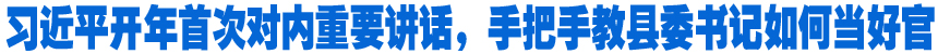 習近平開年首次對內(nèi)重要講話，手把手教縣委書記如何當好官