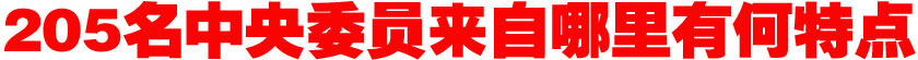 205名中央委員來自哪里？有何特點(diǎn)？