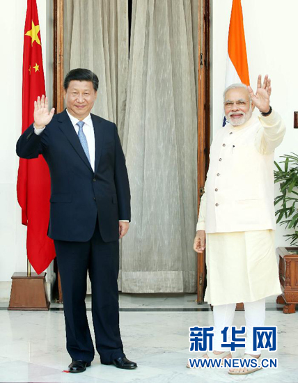 9月18日，國(guó)家主席習(xí)近平在新德里同印度總理莫迪舉行會(huì)談。新華社記者 姚大偉 攝